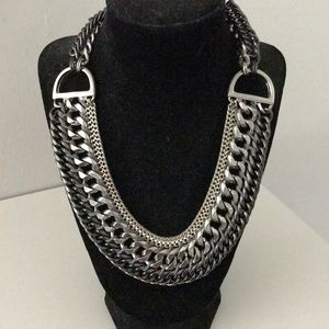 Stella & Dot Chunky Silver Statement Necklace